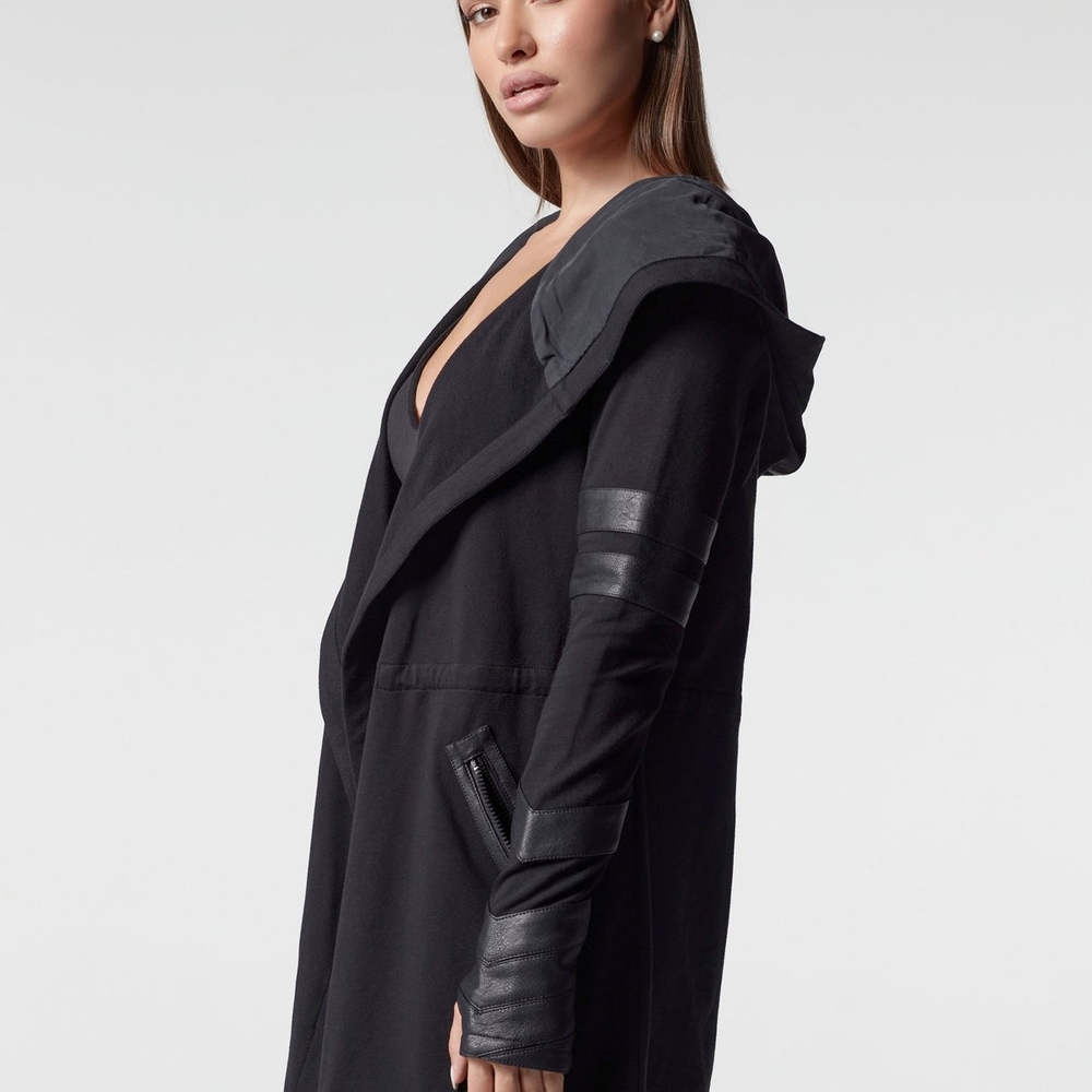 Blanc Noir Black Trench Coat for Women - Picture 3 of 9